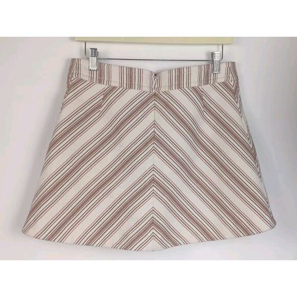 See By Chloe copper Chevron Striped A-line Mini Skirt Size 40/US 8 - Picture 3 of 4